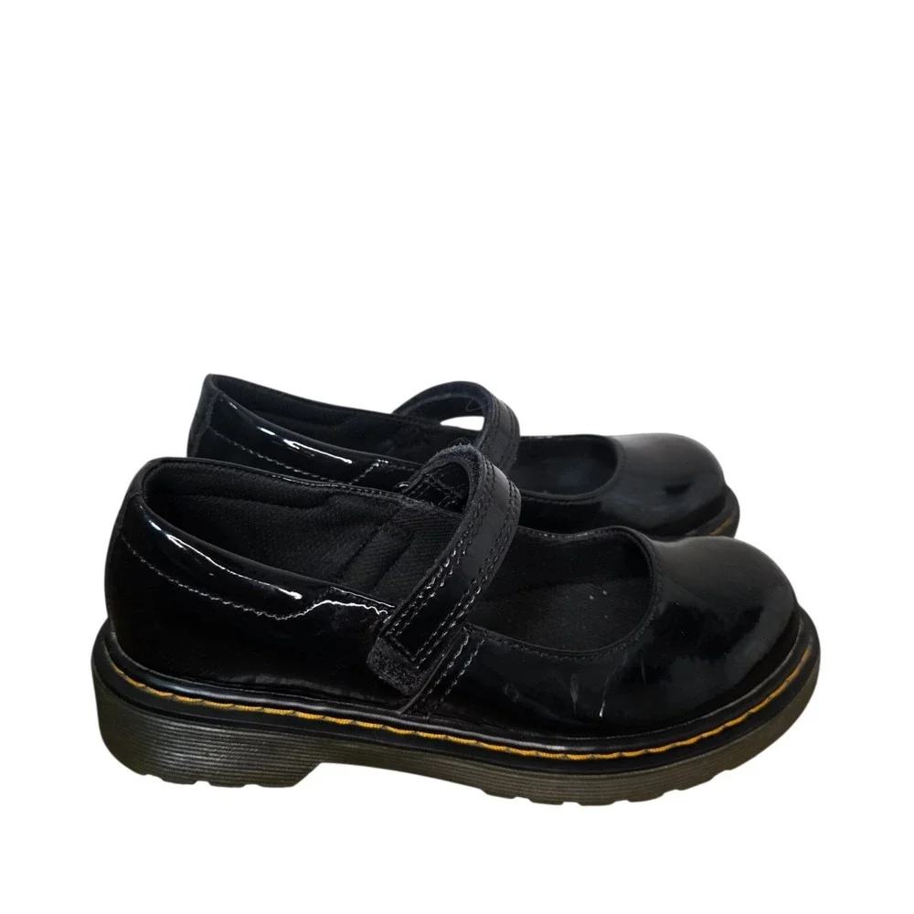 Dr Martens Maccy Girls 2 Black Patent Leather Mary Jane School Shoes